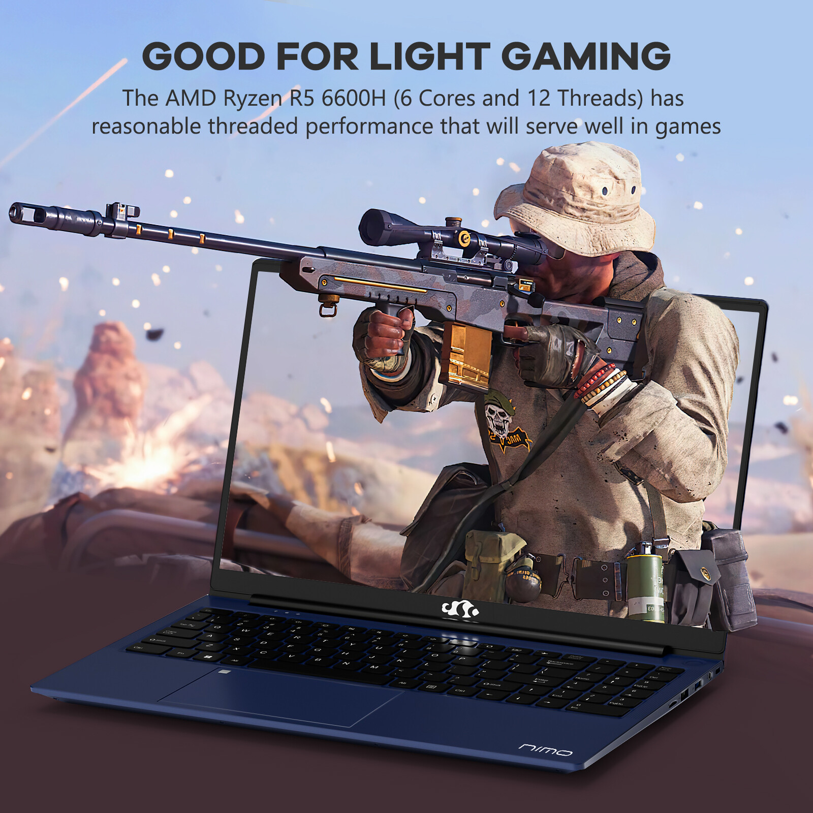 15.6 IPS FHD Laptop AMD Ryzen 5 6600H 6-Cores 660M GPU 16GB DDR5 RAM 512GB
