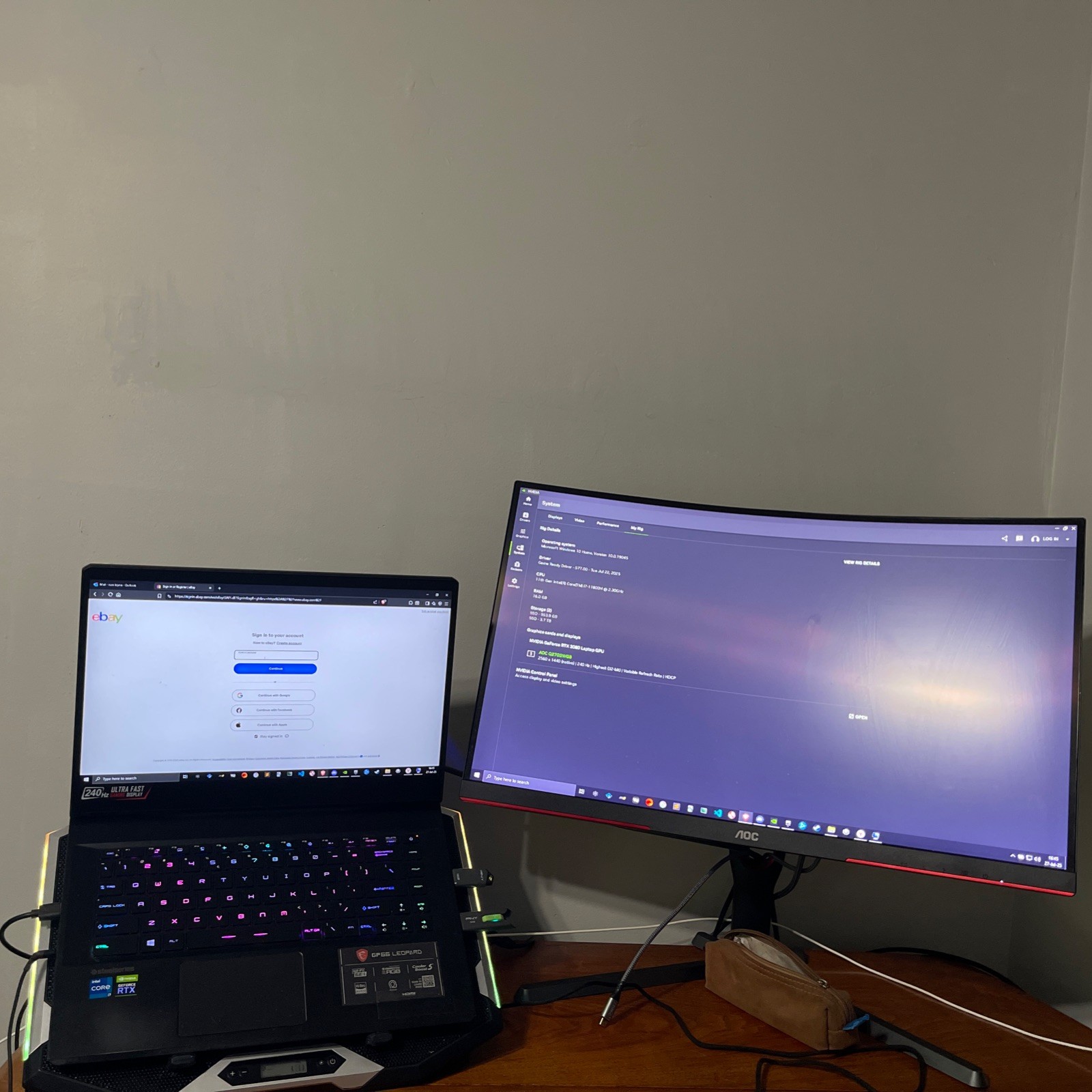 MSI GP66 |5TB SSD |RTX3080 VRAM8GB| 16GB RAM| Intel i7-11th Gen W/ Monitor