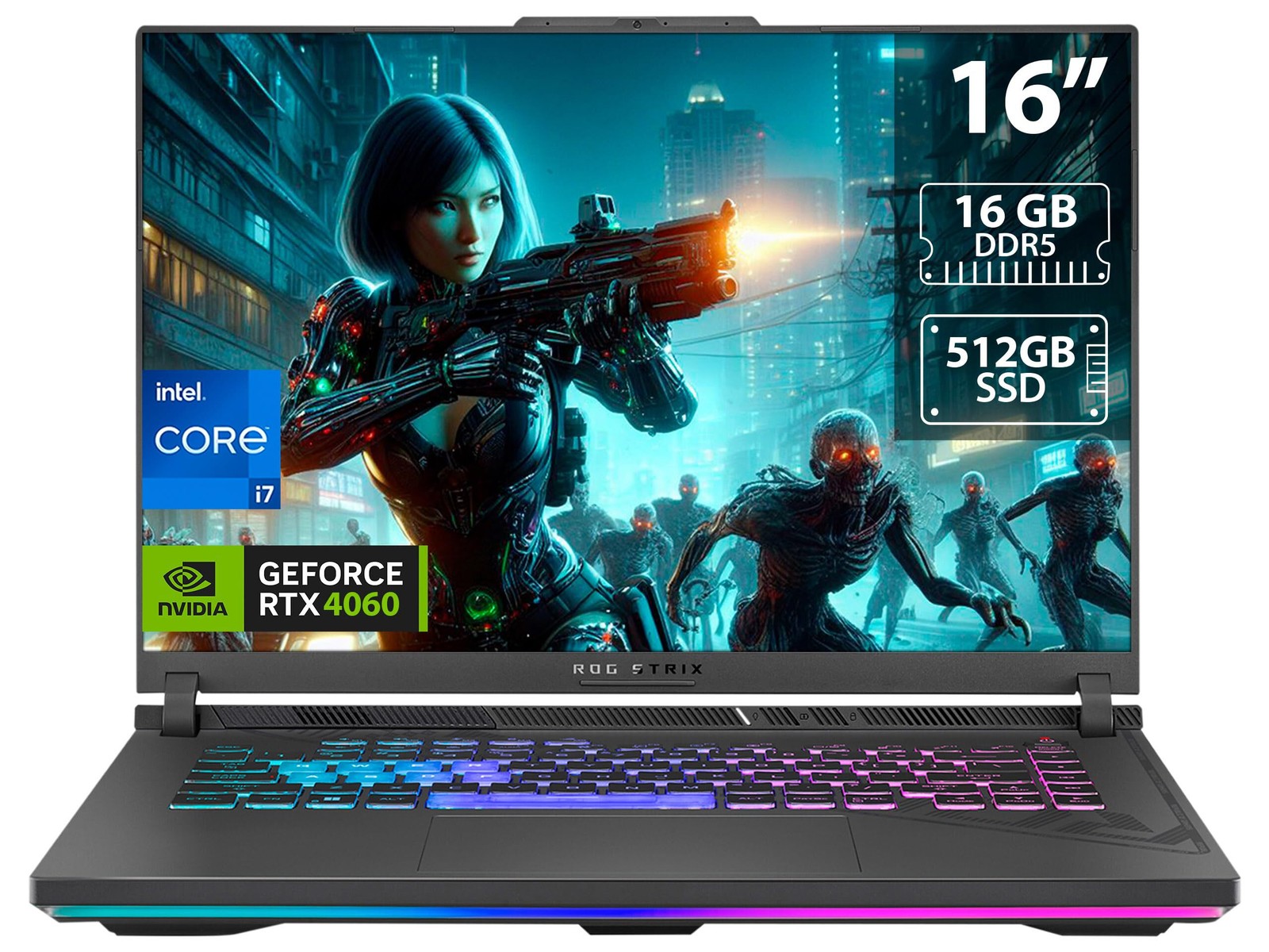 ASUS ROG Strix G16 Gaming Laptop RTX 4060 i7-13650HX 16GB RAM 512GB SSD Win 11