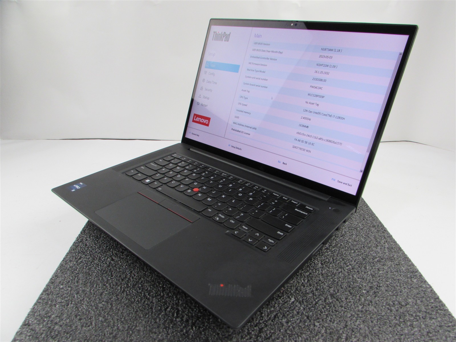 LENOVO THINKPAD P1 (GEN 5) 4K TOUCH I7-12800H 512GB 16GB RAM RTX A1000 WIN 11