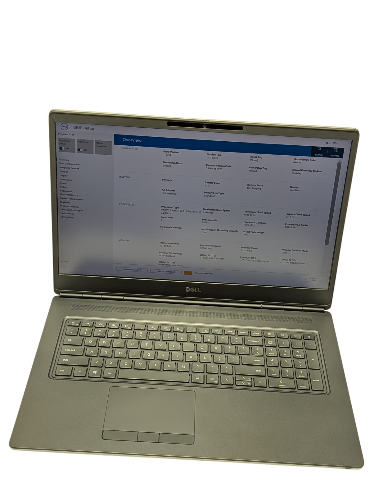 Dell Precision 7760 XEON W-11855M 17″ 32GB RAM 512GB SSD Grade D