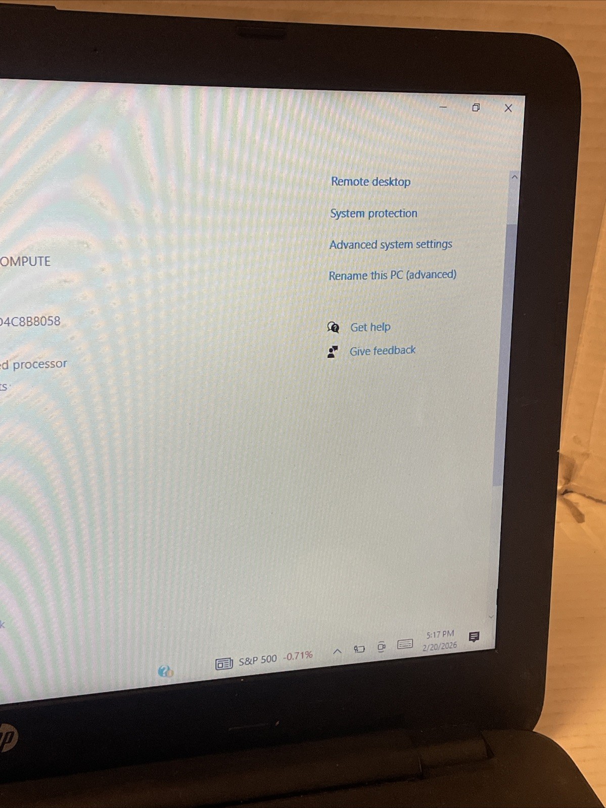 HP 15-ba079dx AMD A10-9600p 6.0 GB 64-bit Op System 15.6” Touch Screen Win. 10