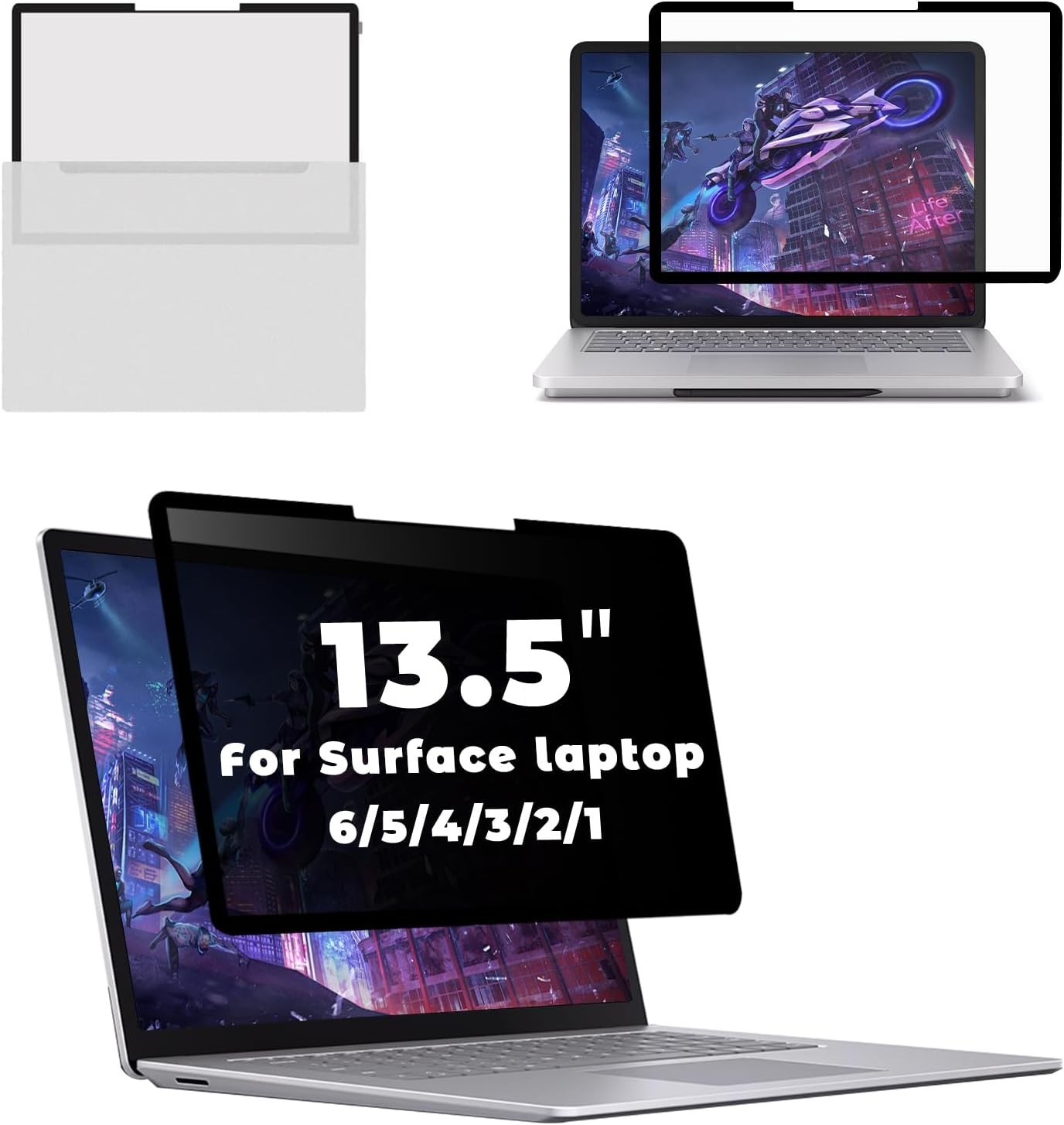 Laptop Privacy Screen Surface Laptop 6/5/4/3/2/1-13.5 Inch, Removable Anti-Spy F