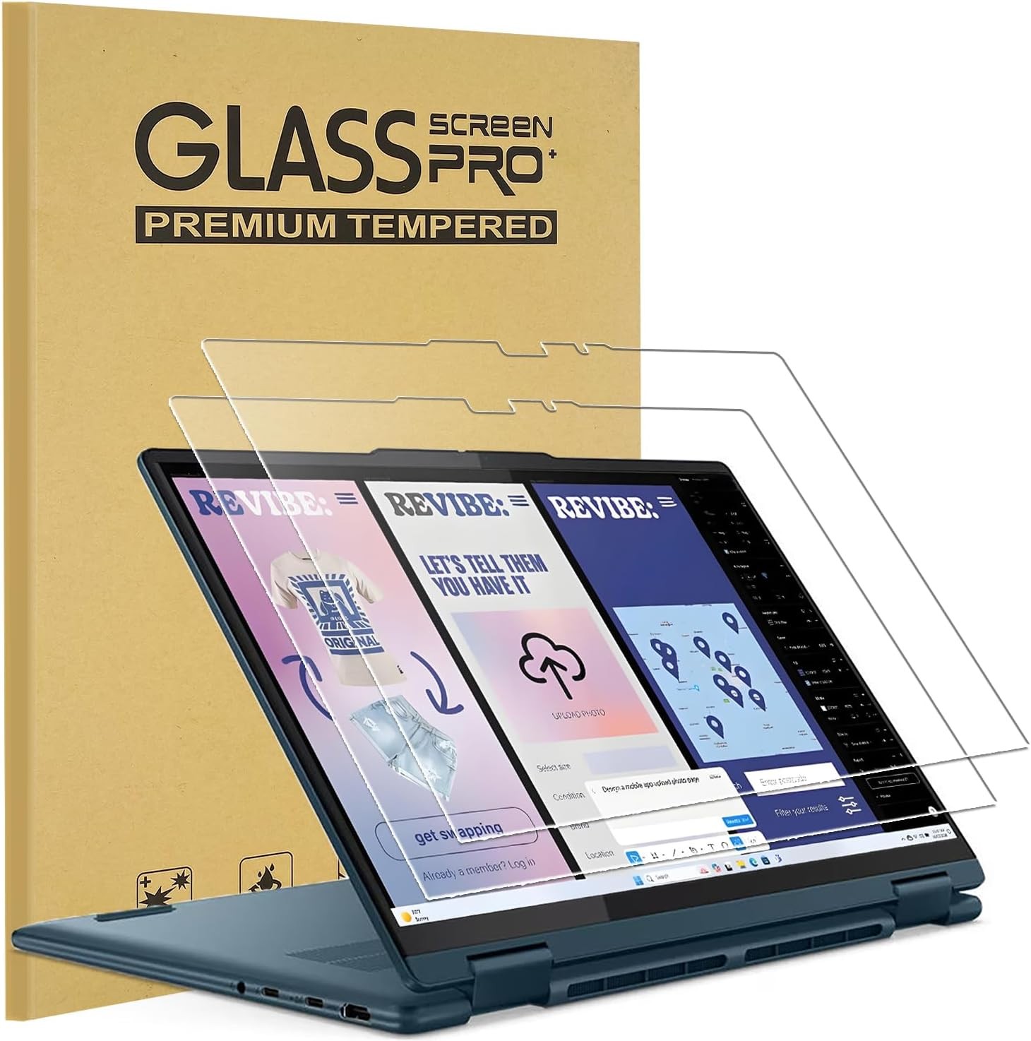 2-Pack Tempered Glass Screen Protector for 2025 New Lenovo Yoga 7 / Yoga 7i 14-I