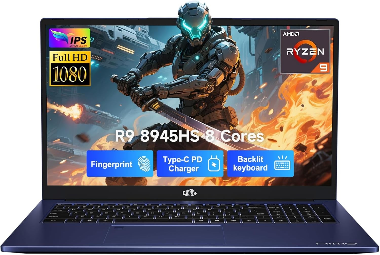 NIMO 17.3 Laptop Ryzen 9 8945HS 16GB RAM 1TB SSD Radeon 780M Copilot VR Ready