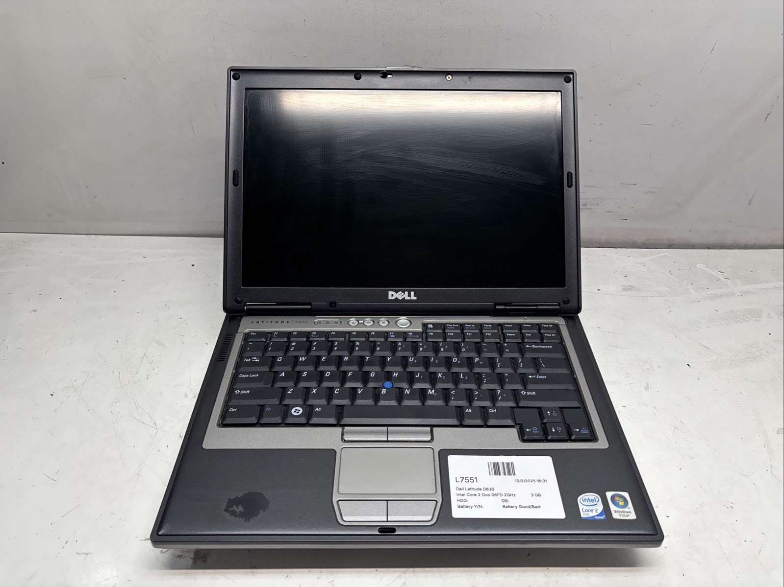 Dell Latitude D630 Intel Core 2 Duo 06FD 2GHz 3 GB Ram 500GB HDD Windows XP