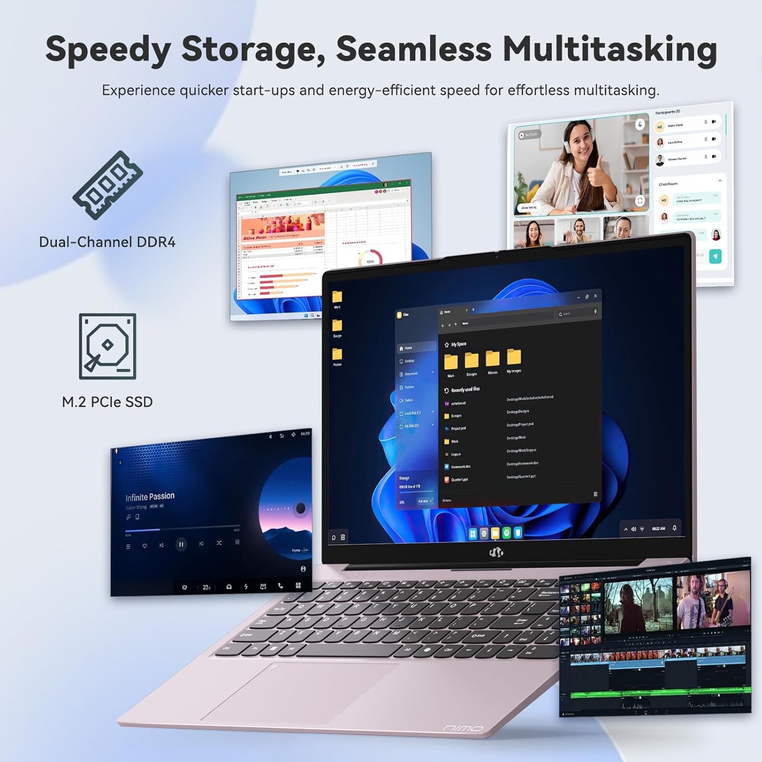 NIMO 15.6″ FHD IPS Laptop Core i3-1215U 8GB RAM 256GB SSD Backlit Keyboard