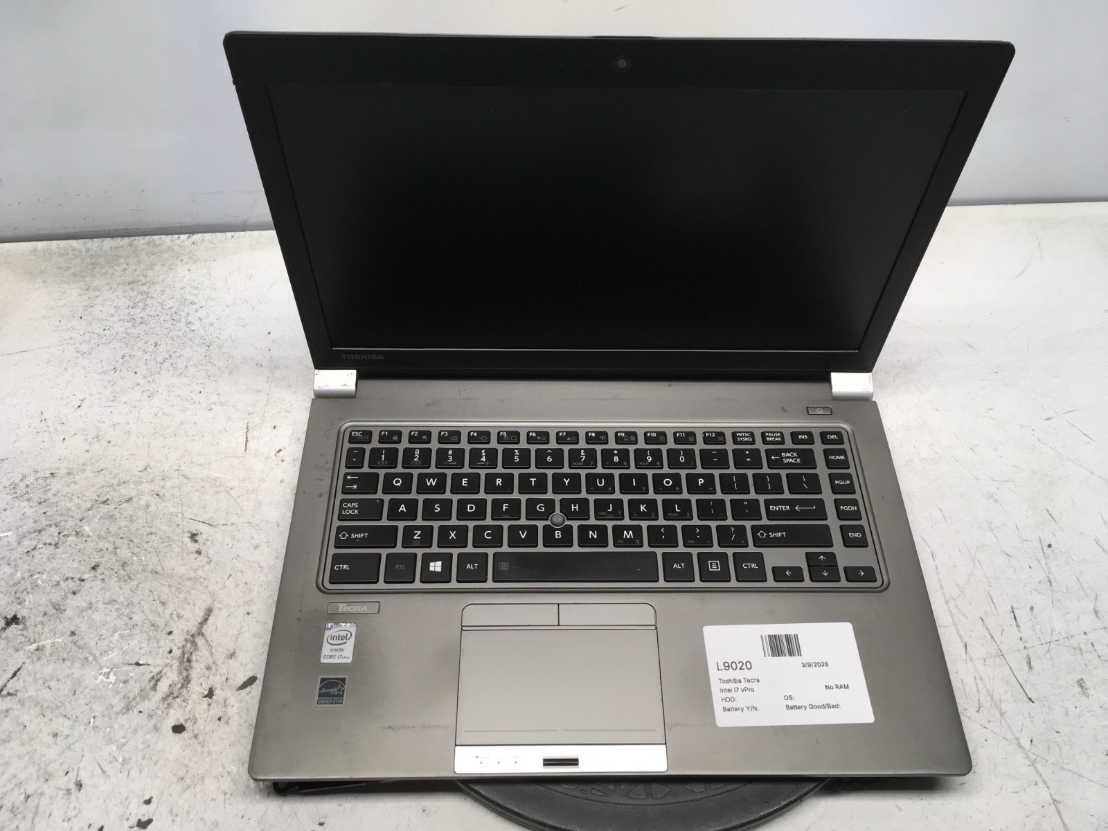 Toshiba Tecra Intel i7 vPro No RAM NO HDD
