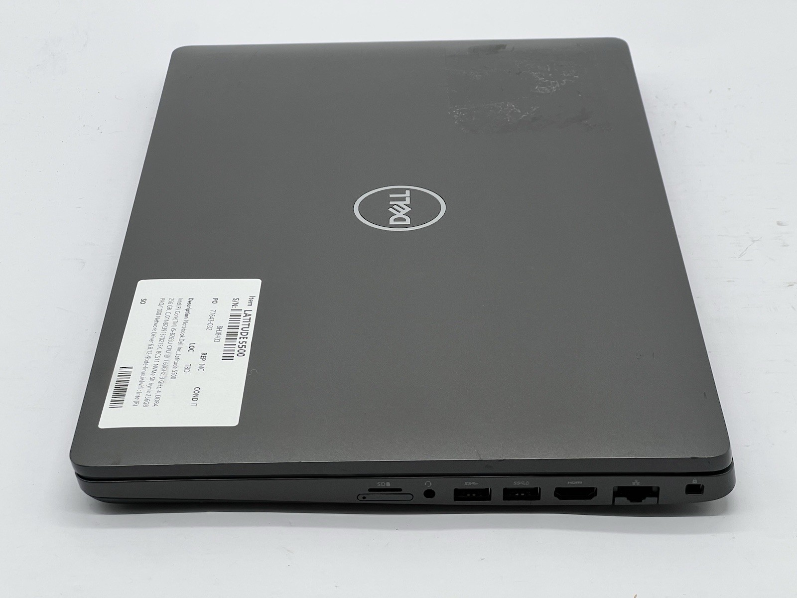 Dell Latitude 5500, i5-8265U CPU, @ 1.60GHz, 8GB RAM, 256GB NVMe- No OS/Charger