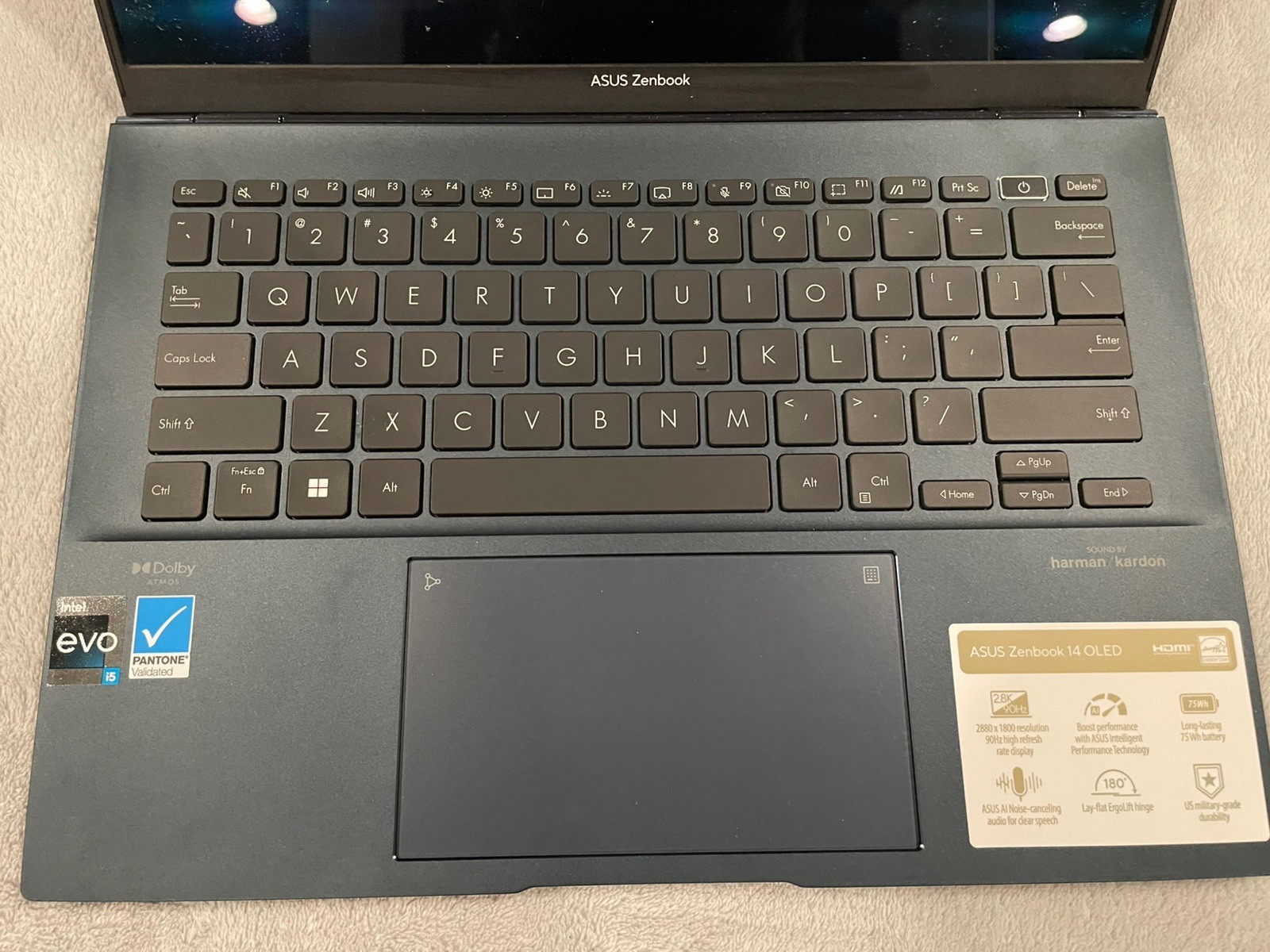 ASUS Zenbook 14″ 2.8K OLED Laptop, Intel EVO 12th Gen Core i5, 8G MEM 256G SSD