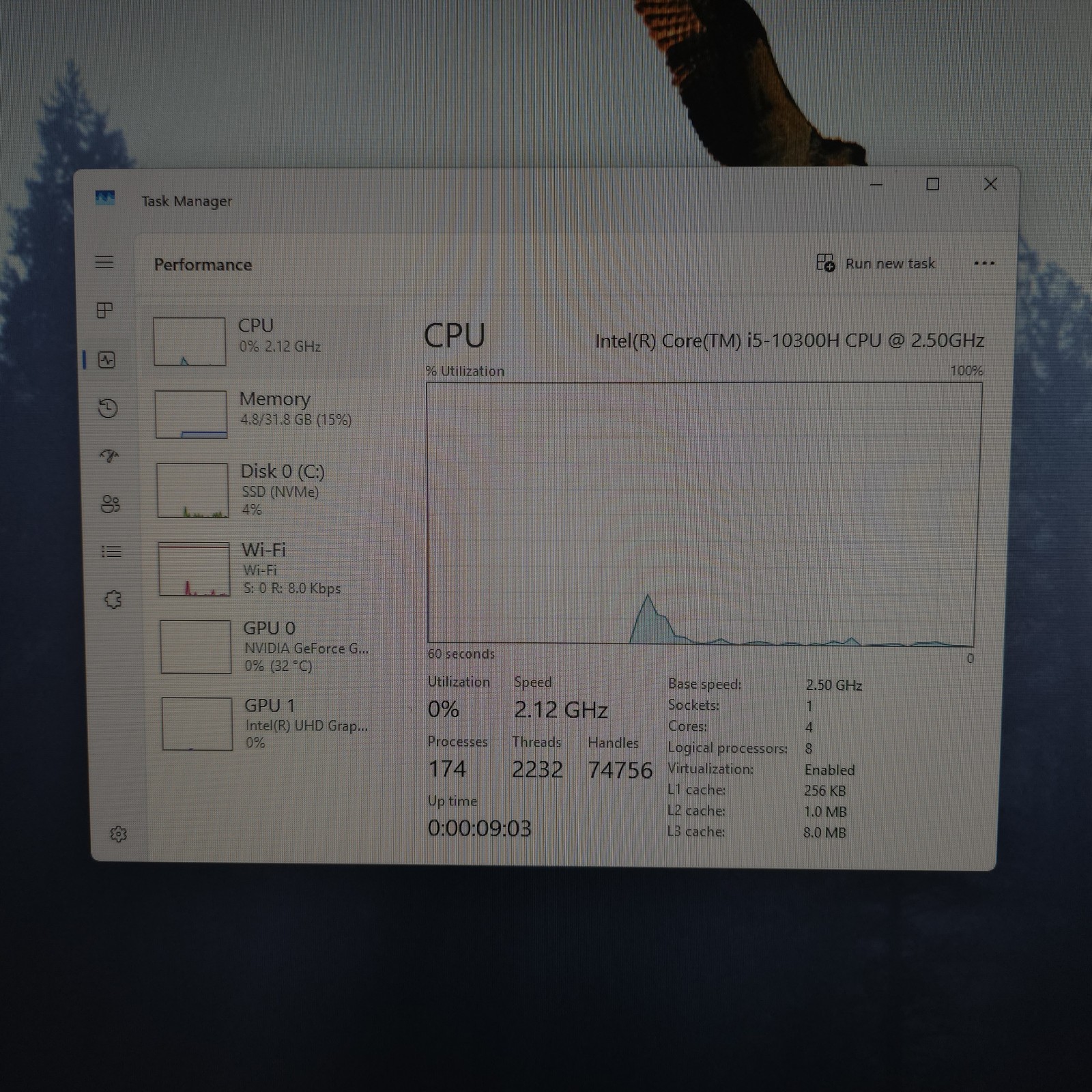 MSI GF63 Thin 10SC 15.6″, 256GB SSD, 2.5GHz i5-10300H 32GB GTX 1650, Bad LCD