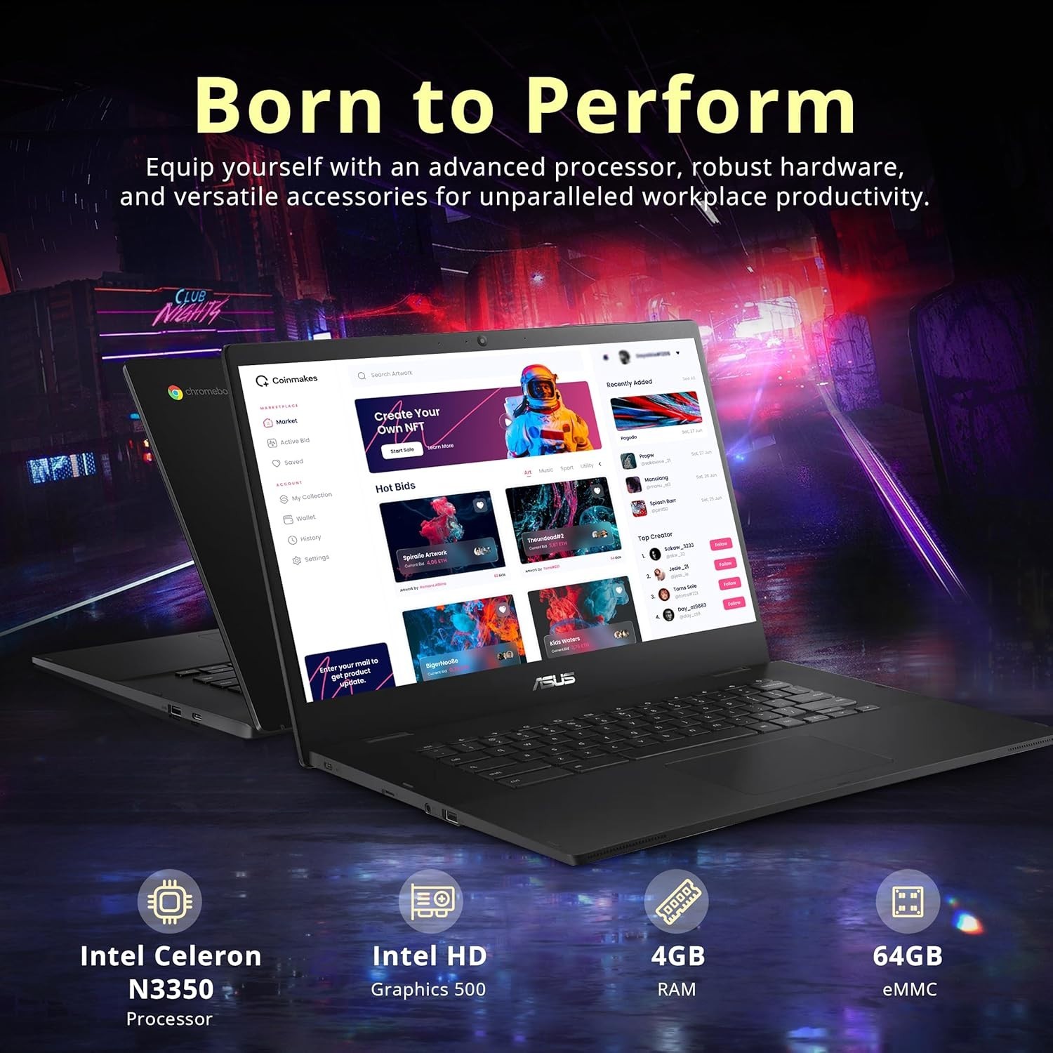 CX1500CNA Chromebook 15.6″ HD Laptop, Intel Celero