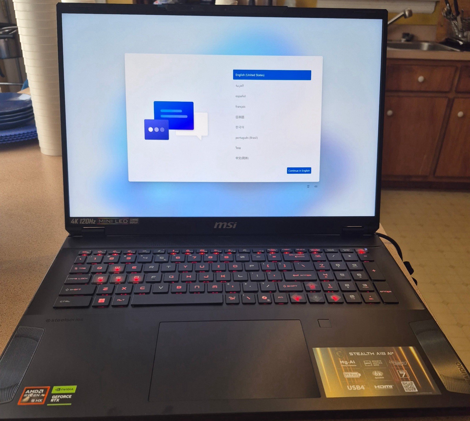 MSI Stealth A18 AI+ Gaming Laptop 18″ 4K 120Hz Ryzen 9 RTX USB4 HDMI 6x Speaker