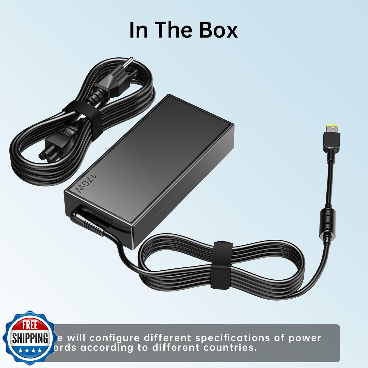 Dongerdi 20V 8.5A 170W Laptop Charger Fit for Lenovo Thinkpad P50 P51 P52 P53