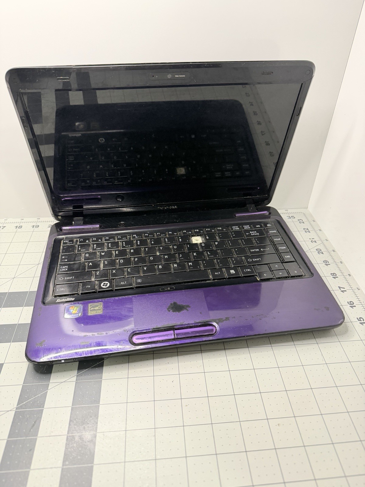 Toshiba Satellite L645D-S4029 Purple 14″ Laptop AS-IS Power LED On No Display
