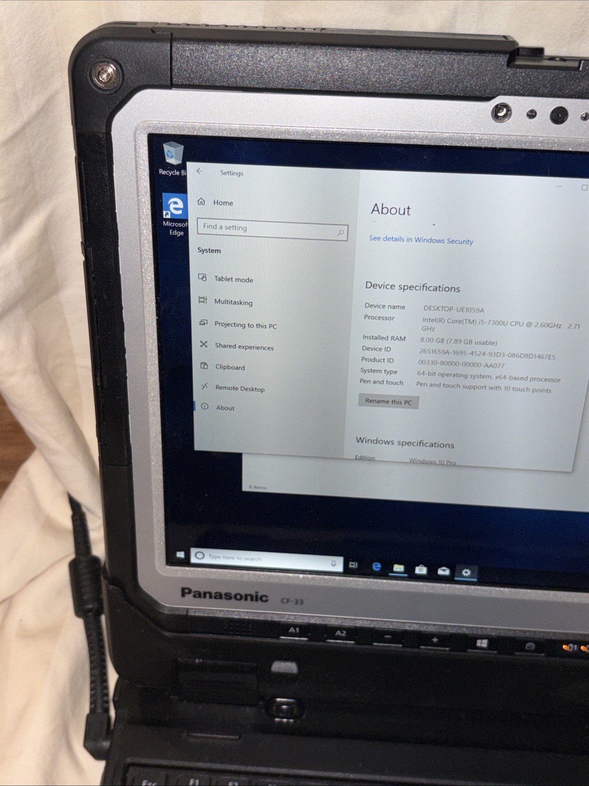 *Panasonic Toughbook CF-33 i5-7300U 2.6Ghz 8gb 256gb SSD Win 10 Pro