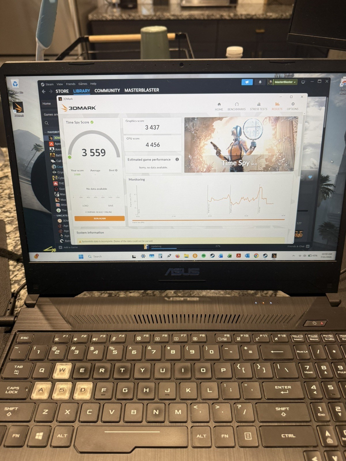 ASUS TUF FX505 15.6 inch Gaming Laptop (1TB, 16GB Ram, i7-9750H, GTX1650)