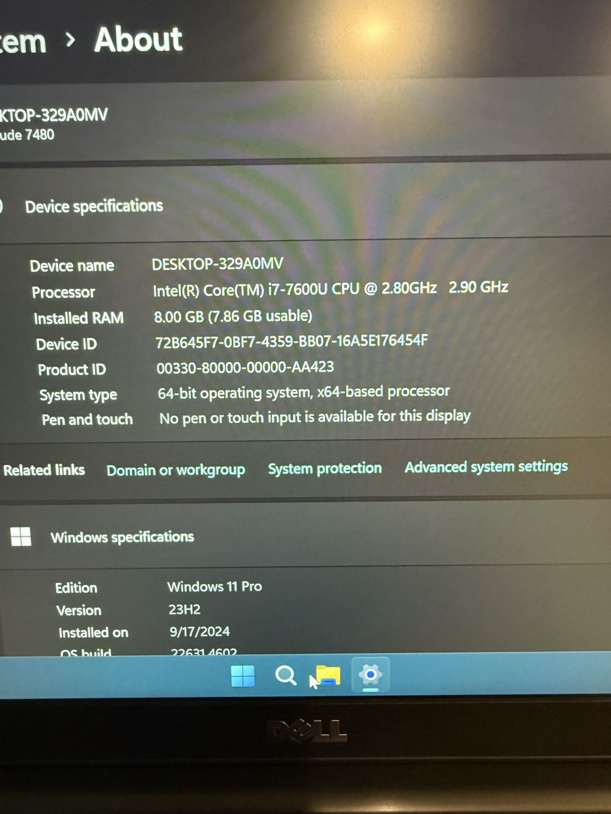 Dell Latitude E7480 Laptop Core I7-7600u 2.80ghz 8gb RAM 256 SSD Intel HD