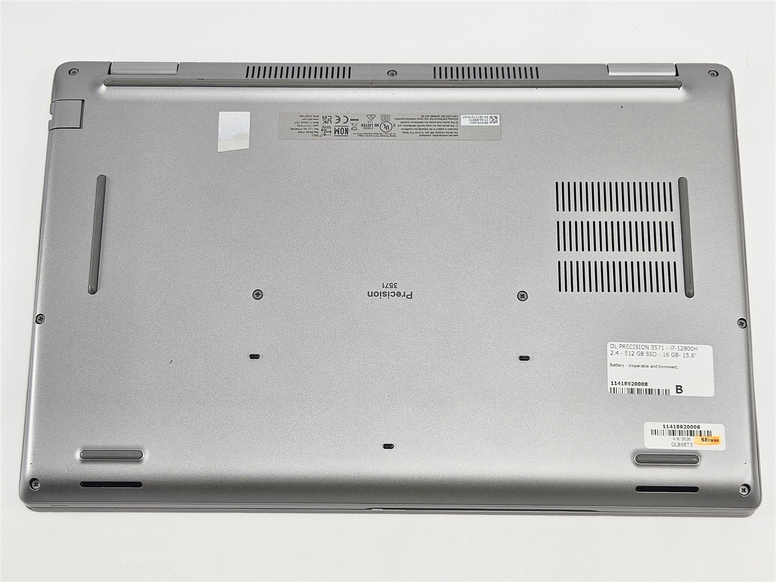 Dell Precision 3571 i7-12800H 16GB RAM 512GB SSD 15.6″ P104F No Battery