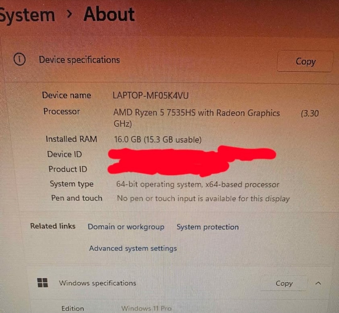 Acer Nitro V 15 Gaming Laptop AMD Ryzen 5 7535HS 16GB RAM RTX 15.6″ Win 11 Pro