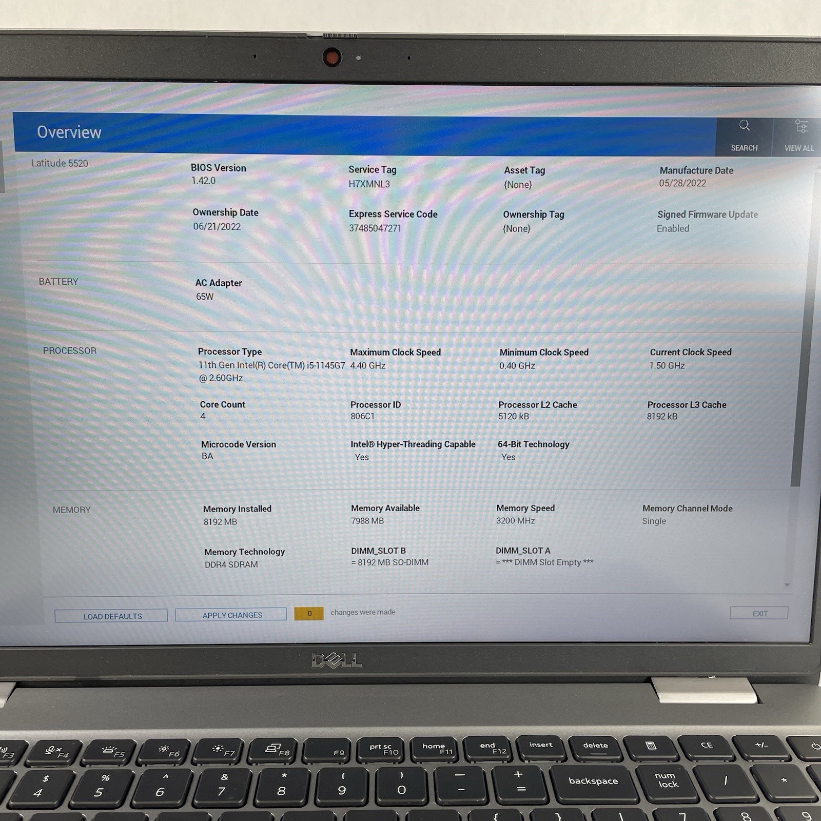 Dell Latitude 5520 15.6″ i5-1145G7 2.60 GHz 8 GB RAM No SSD/OS/Battery – Read