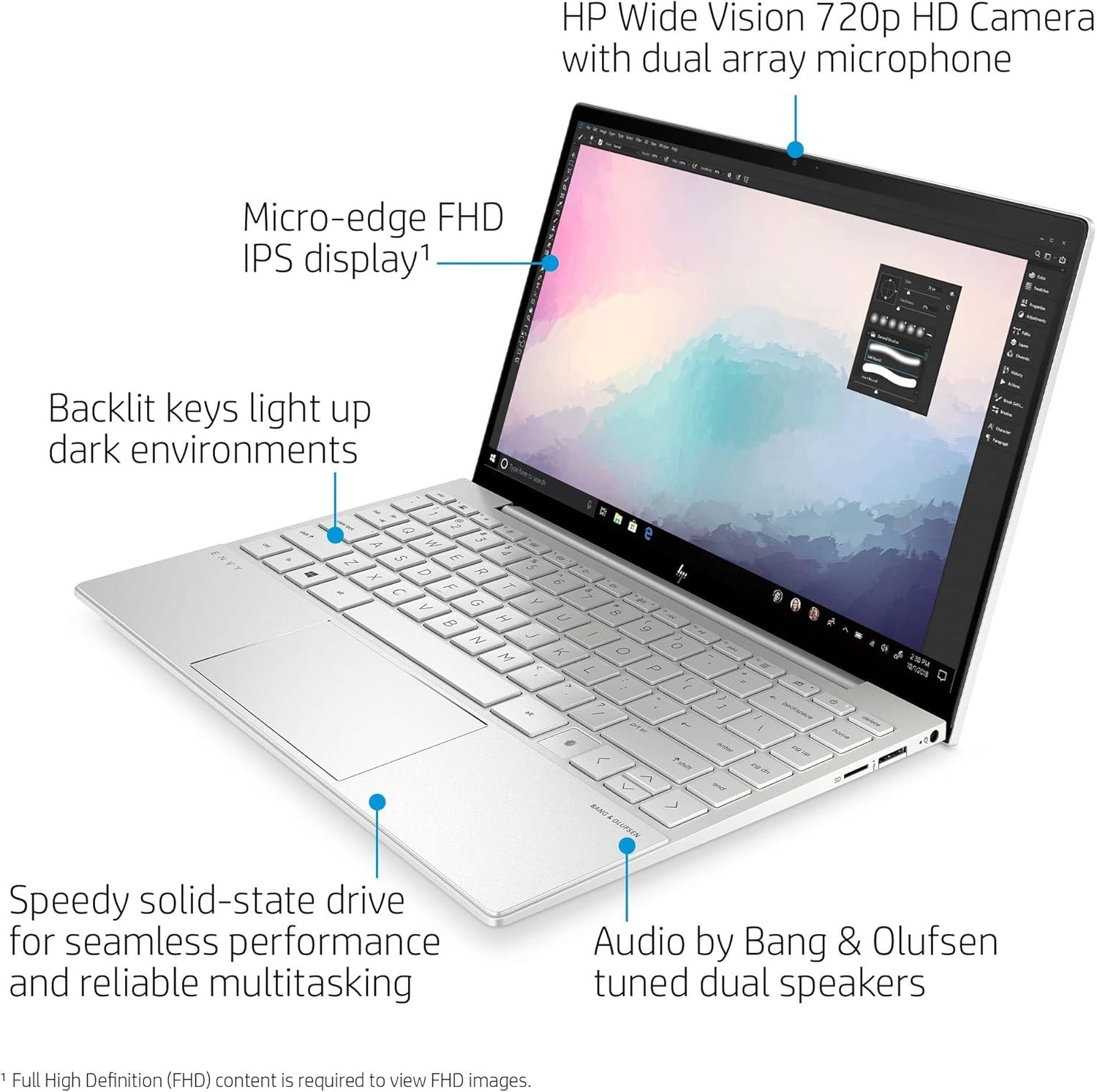 HP Envy 13.3″ FHD Laptop Intel Core i5-1135G7 4-core 8GB DDR4 256GB SSD win10