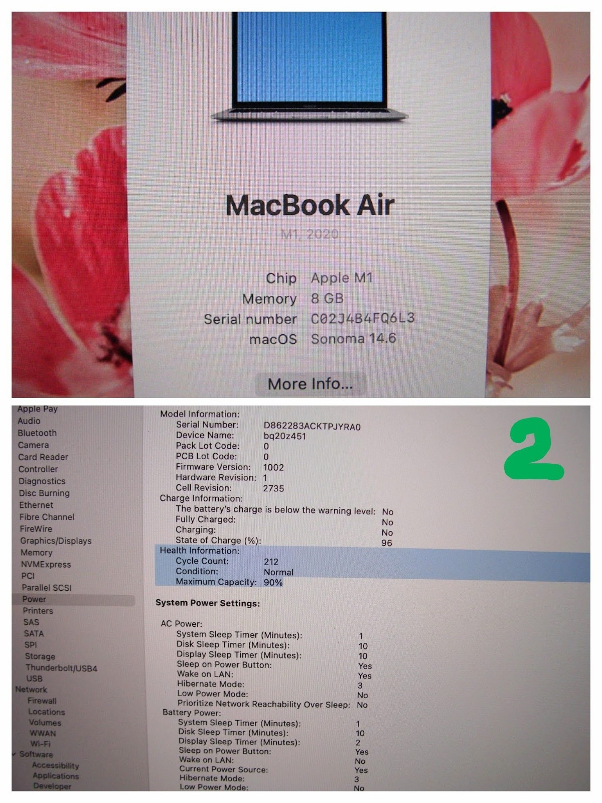 Apple MacBook Air A2337 13.3″ M1 (2020) 8CPU/7GPU 8GB 128GB MGN63LL/A +Charger
