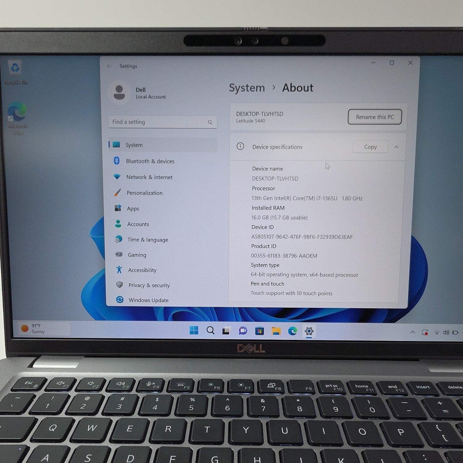 Dell Latitude 5440 14″ i7-1365U 1.8GHz 16GB RAM 512GB SSD