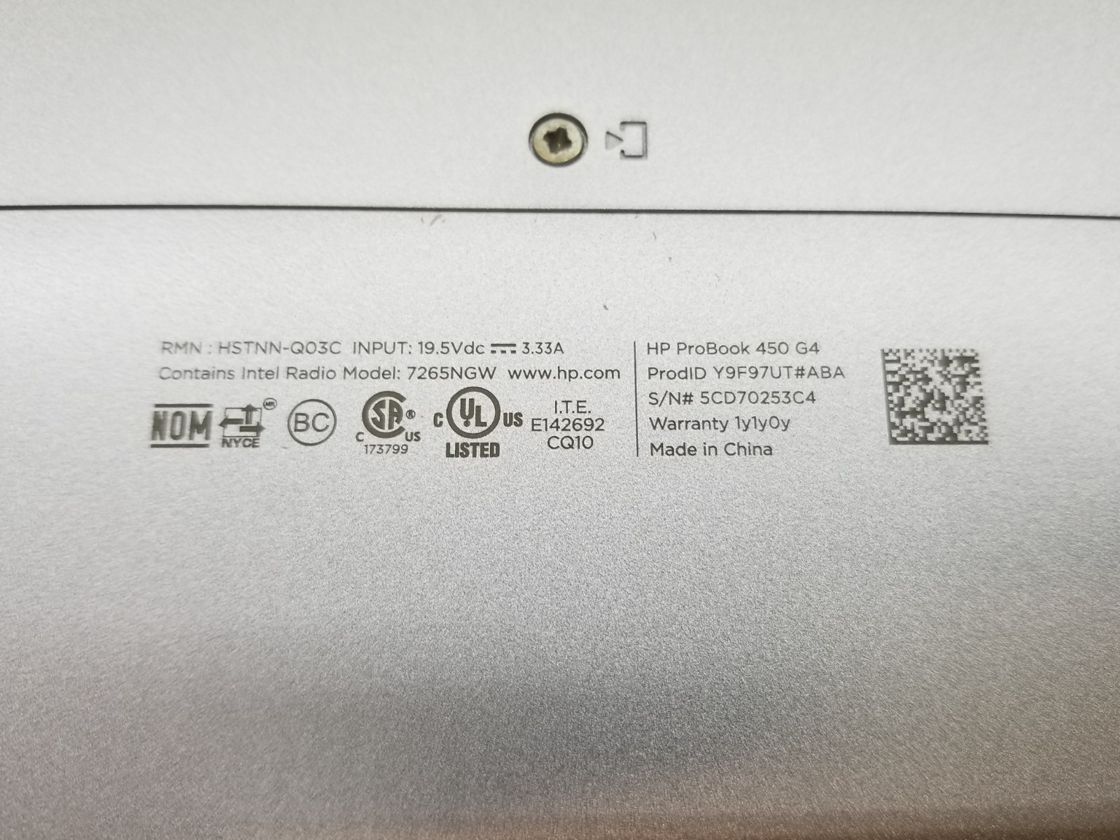 AS-IS HP ProBook 450 G4 15.6″ i7-7500U 2.7GHz 8GB RAM 256GB M.2 NVIDIA W11P READ