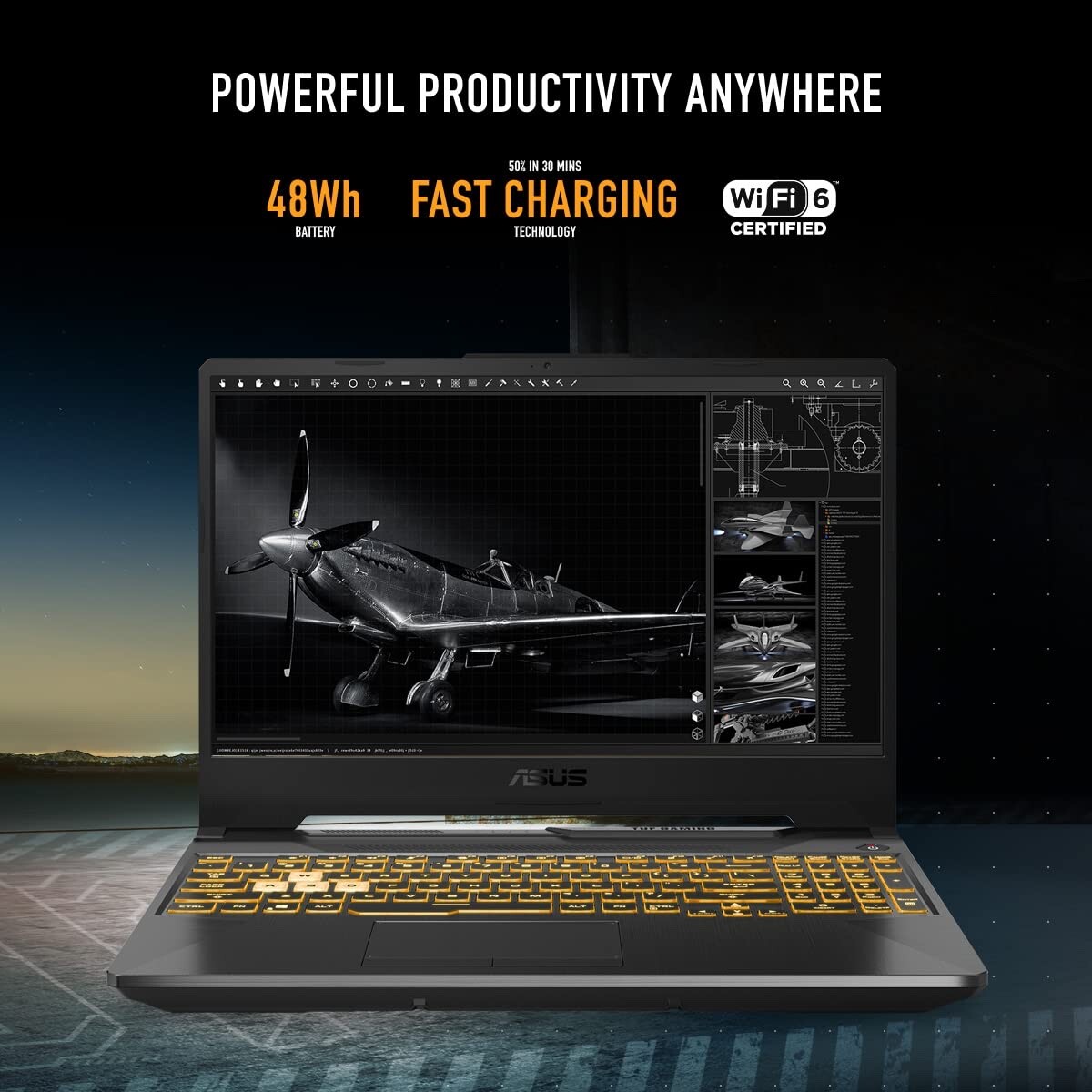ASUS TUF Gaming F15 15.6 Inch gaming laptop, Intel i5-11400H, RTX 2050, 512gb