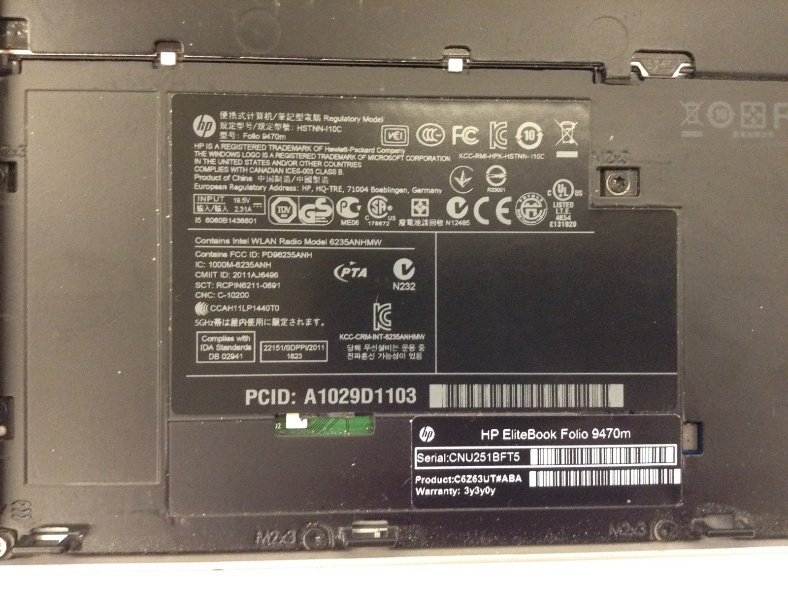 HP EliteBook Folio 9470m 14″ Laptop i5-3427U 1.8GHz 4GB 512GB Backlit,Ac Adapter