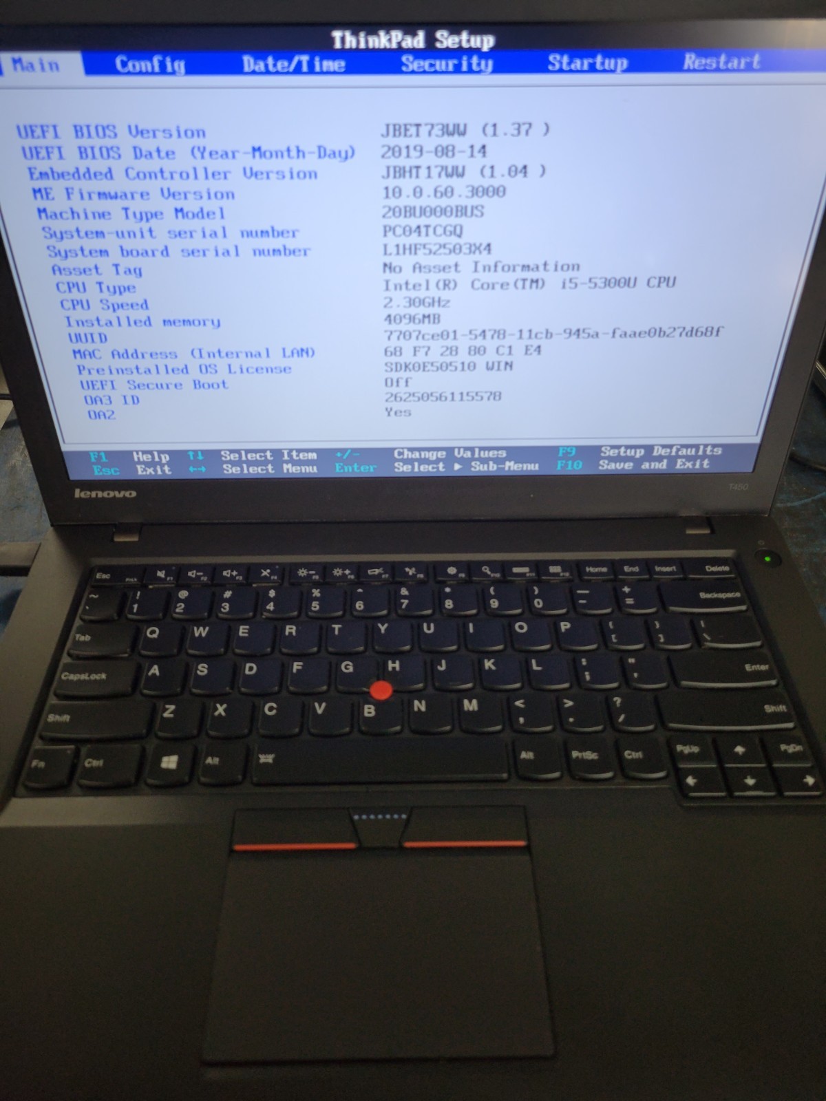 Lenovo ThinkPad T450 i5-5300U 4GB RAM *AS IS/No HDD/No OS/No Battery* | LP483