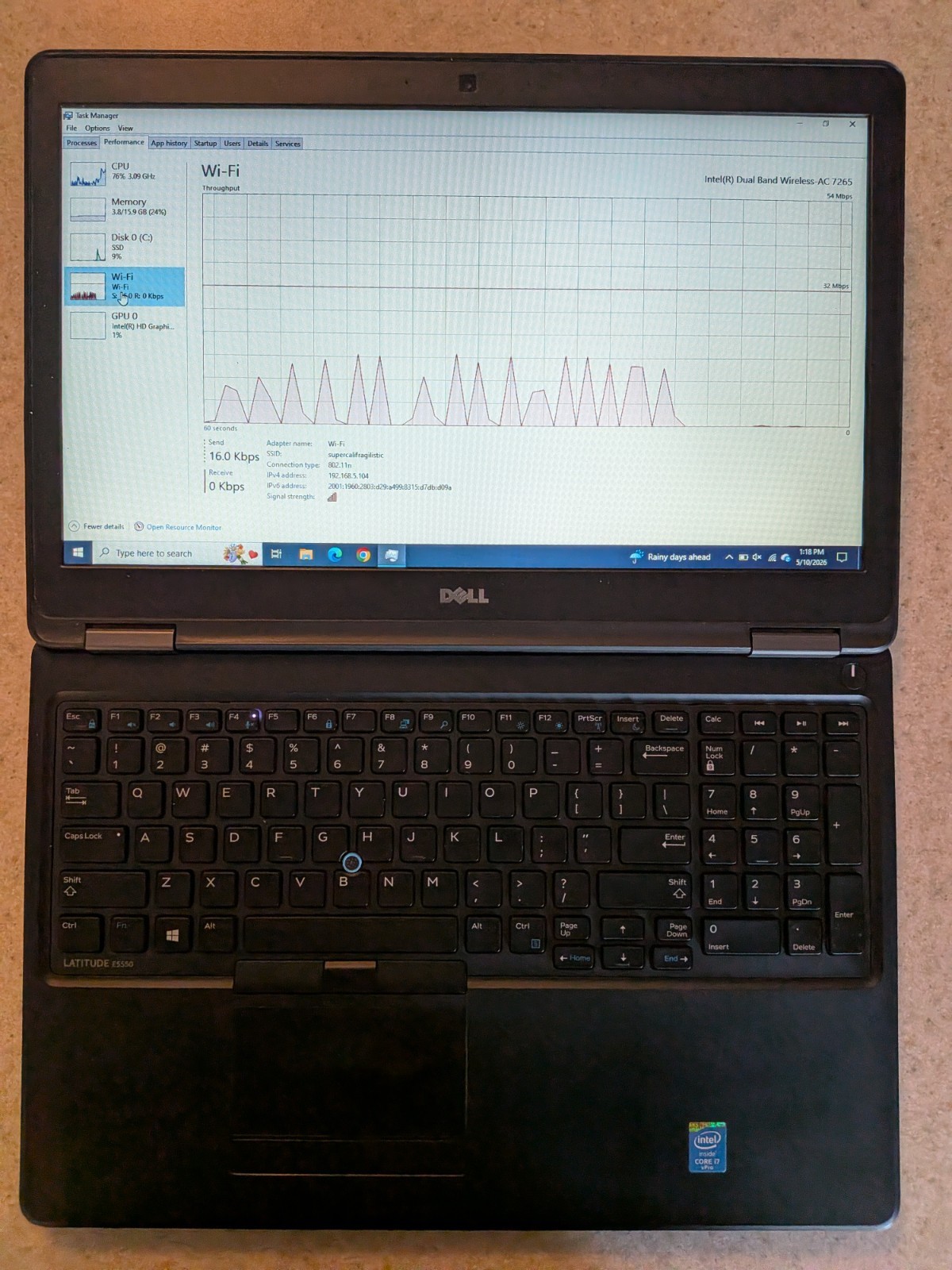 Dell Latitude E5550 Laptop 16GB RAM 2TB SSD W10P New Battery + Power Cord -NICE!