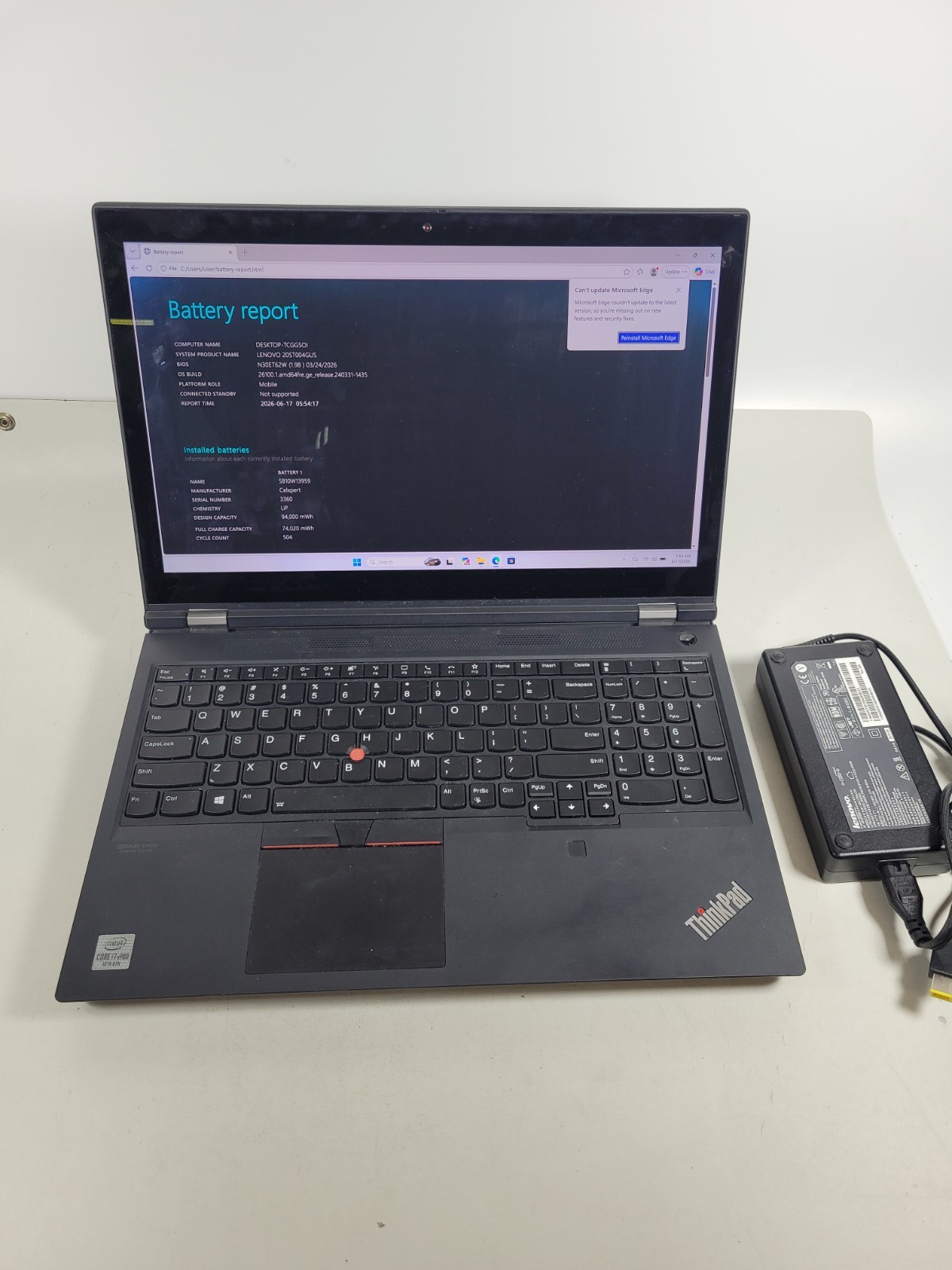Lenovo ThinkPad P15 Gen 1 Black i7-10850H 32GB 512GB Quadro T2000 Touchscreen #3
