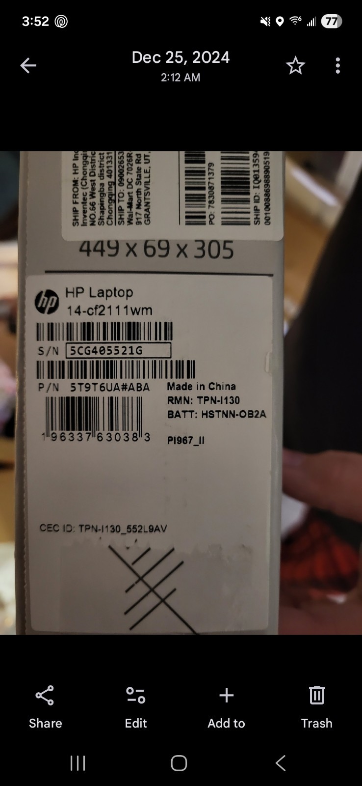 HP 14-cf2111wm Laptop, 14″ Intel, Blue, Built-in Webcam, USB HDMI Ethernet