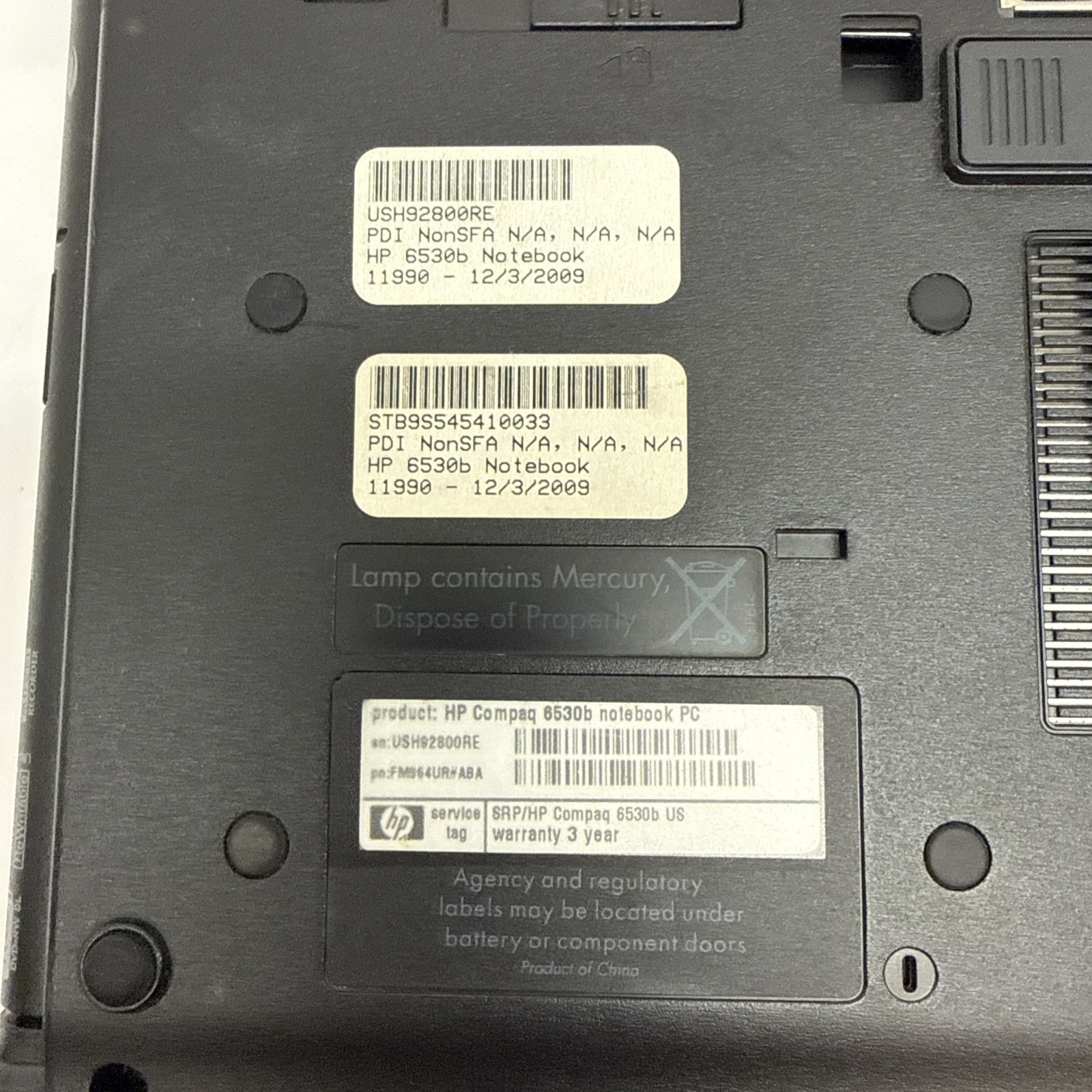 HP Compaq 6530b Intel Celeron CPU T1600 1.66GHZ 3GB RAM 150GB HDD Windows Vista