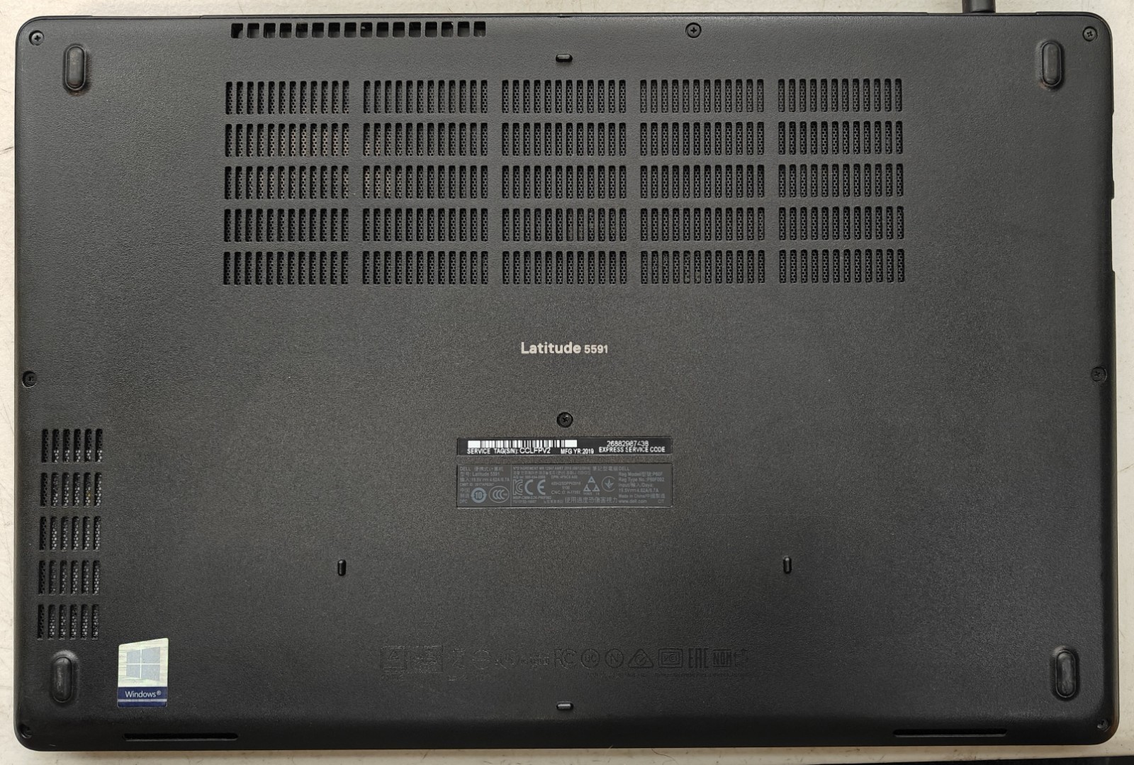 Dell Latitude 5591 i7-8850H 2.6GHz, 8GB RAM, 256GB M.2 SATA, MX130, Win 11 Pro