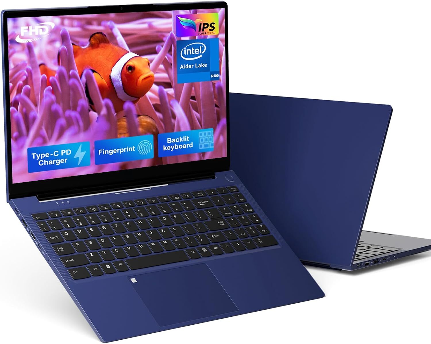 NIMO15.6″ Laptop Intel Pentium Quad Core N100 8GB Memory 128GB SSD Fingerprint