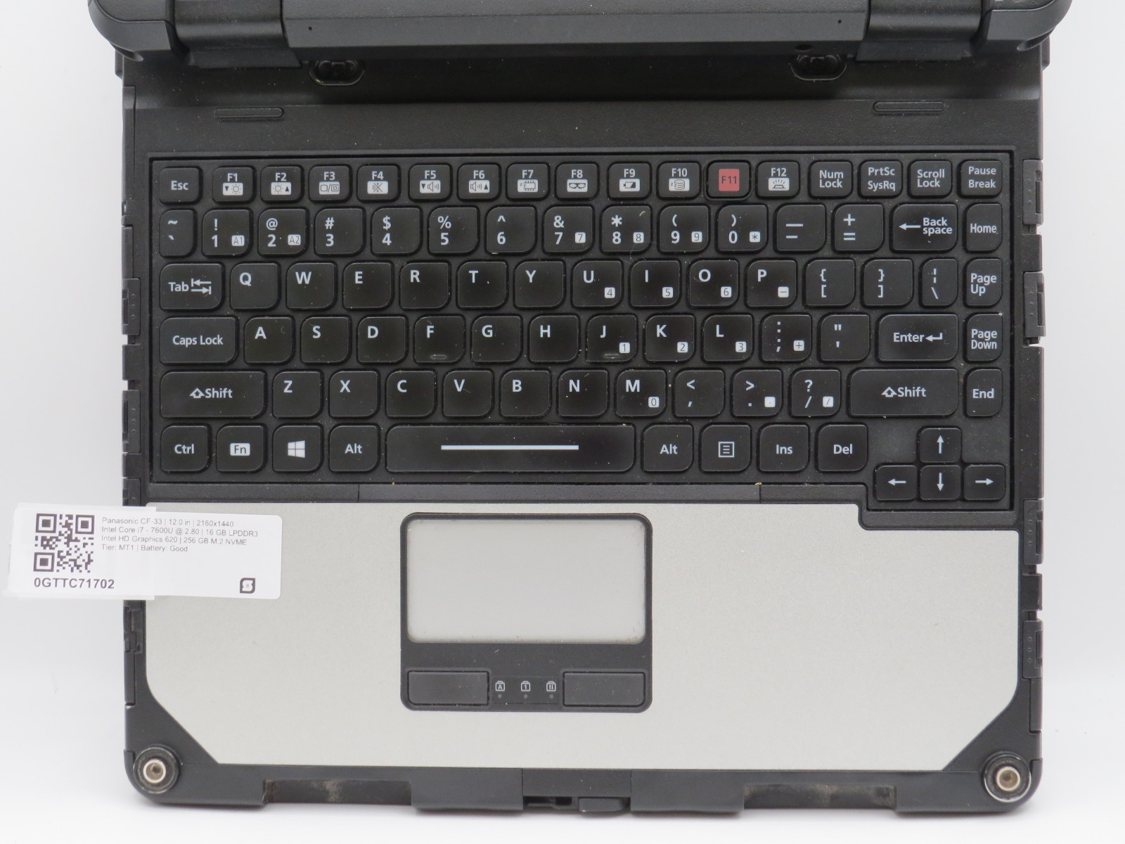 Panasonic CF-33 Toughbook i7-7600U@2.8 | 16/256GB SSD | 12″ Touch | No OS/AC