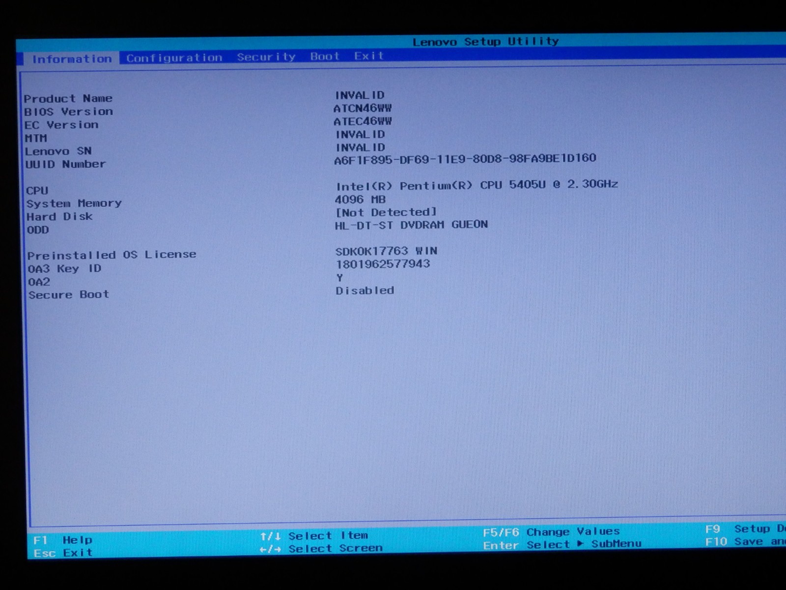 Lenovo V340-17IWL – Intel Pentium 5405U, 4GB Ram, No SSD, 17.3″ inch FHD