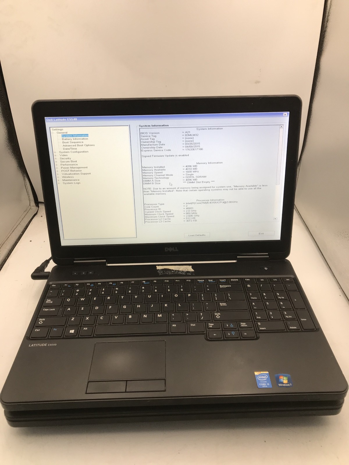 DELL LATITUDE E5540 – LOT OF 2 – BOOTS TO BIOS – INTEL I3 & I5 – NO RAM -READ-BB