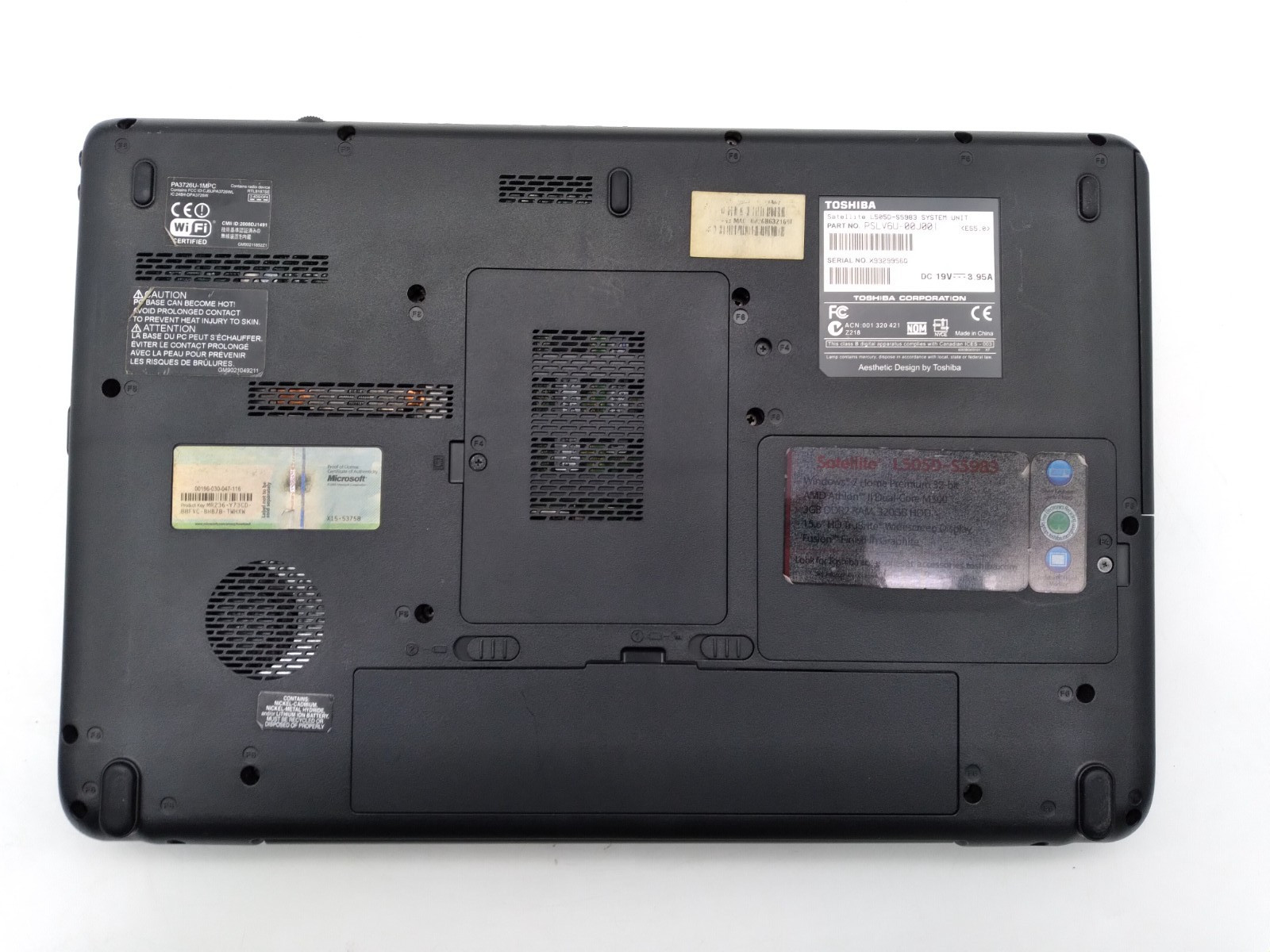 TOSHIBA Satellite L505D 15″ AMD Athlon M300 @ 2GHz 3GB RAM 320GB HDD Win 10 Pro