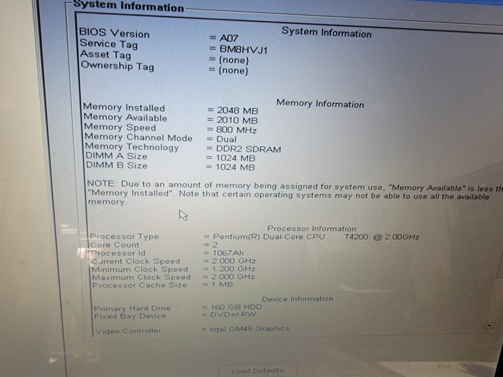 DELL INSPIRON 1545 LAPTOP DUAL CORE 2GHZ 2GB RAM 160GB HDD – HARD DRIVE WIPED