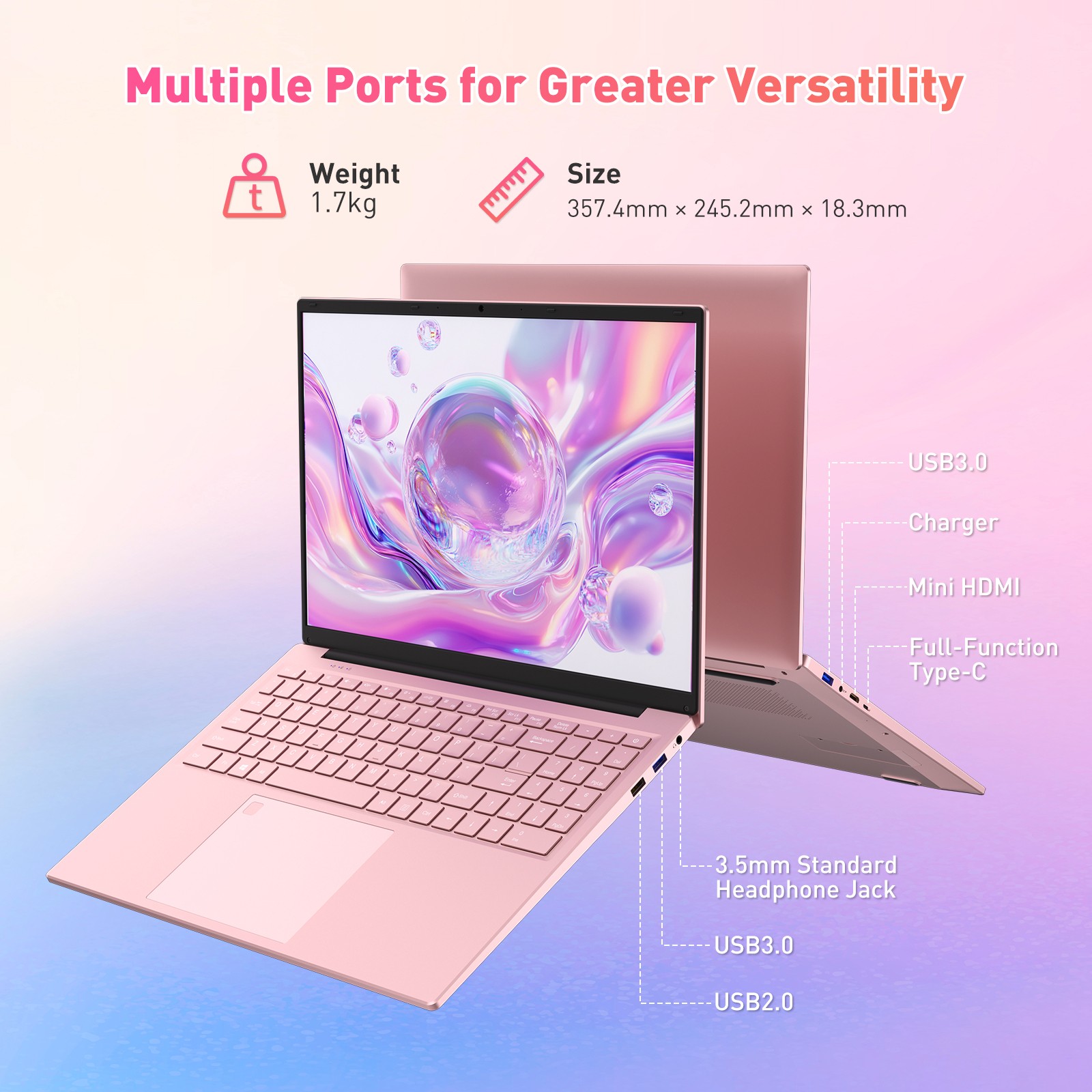 16″ Slim Full HD Laptop i3-1000NG4 16GB RAM 1TB SSD Win 11 Pro Business Computer