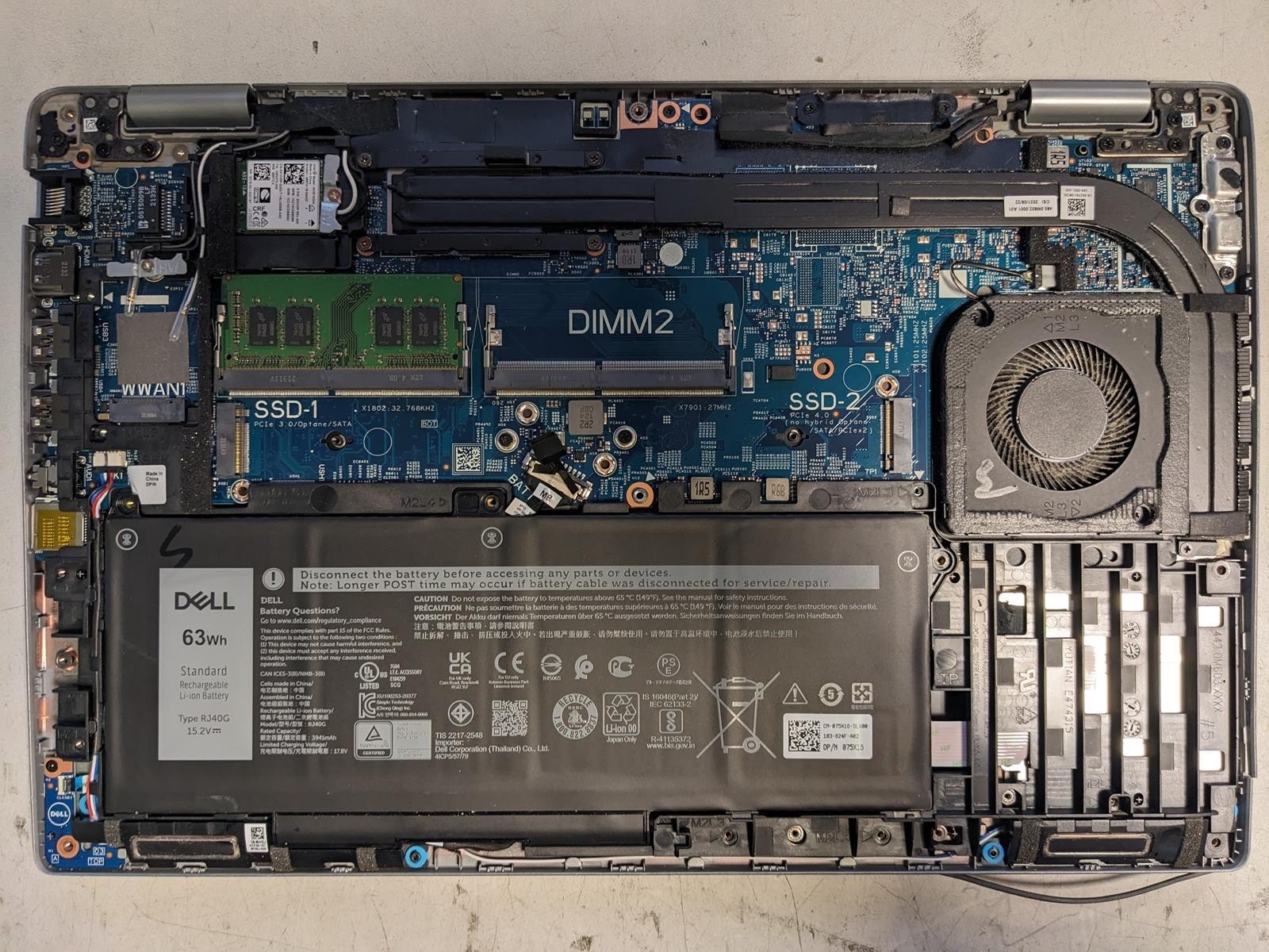 DELL LATITUDE 5520 i5-1145G7 @ 2.60GHz, 8GB RAM, NO HDD/OS – (FOR PARTS)