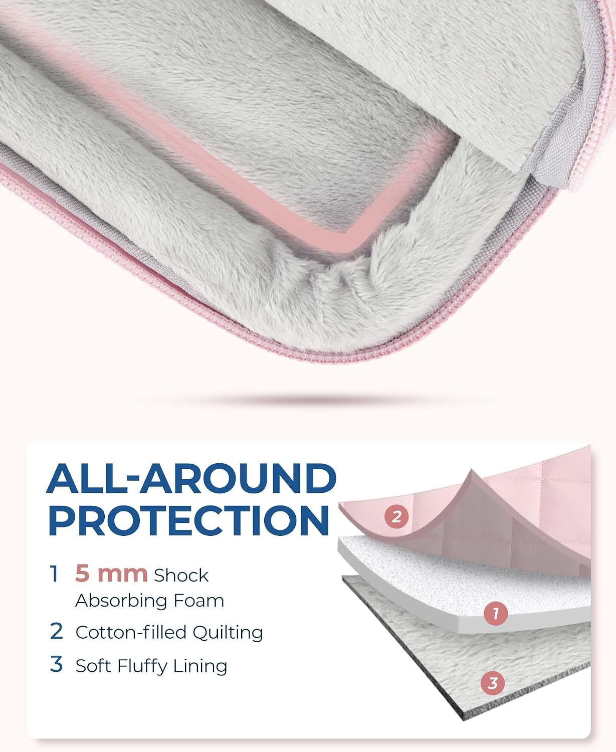 Puffy Laptop Sleeve Bag for Women, MacBook Case for Dell, HP, Lenovo, 15-15.6 in