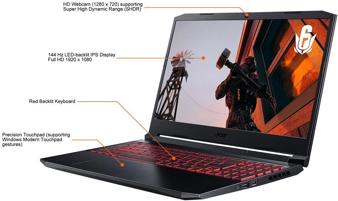 Newest Nitro 5 Premium Gaming Laptop: 15.6″ FHD 144Hz IPS Display, 3050