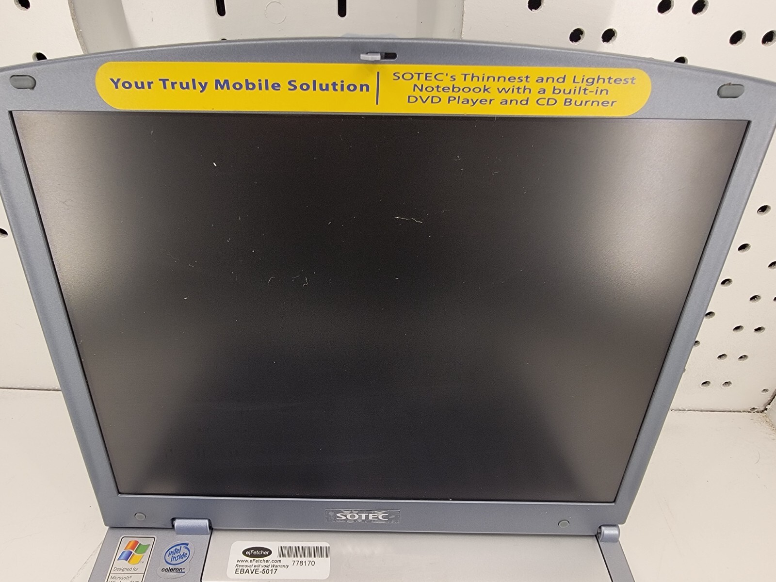 EXTREMELY RARE Windows XP Laptop, SOTEC Notebook 3000 3123XS UNTESTED