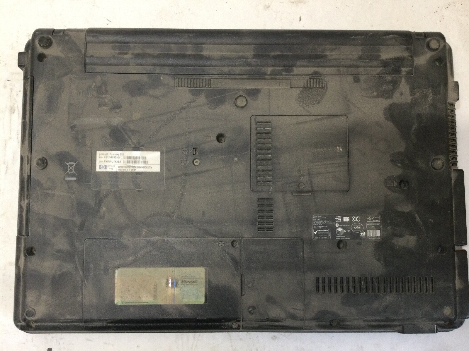 COMPAQ 610 – INTEL CORE 2 DUO – 4GB RAM – POWER ON / BIOS LOCK – READ DESC – BB!