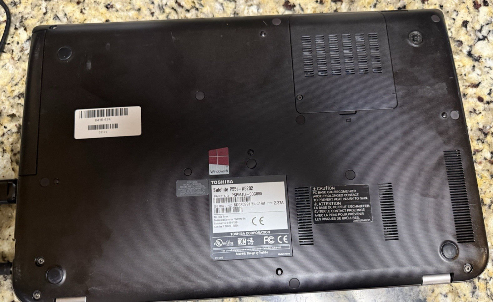 TOSHIBA SATELLITE P55T A5202 1 TB HDD – INTEL core I5 – 8GB RAM window 11 pro